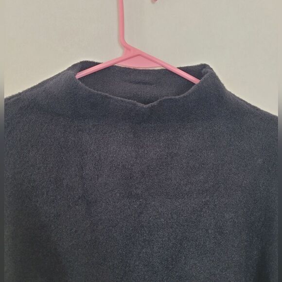 Tahari T Chenille Thick Knit Oversized Sweater Mock Neck Black Minimalist Large - Picture 9 of 12